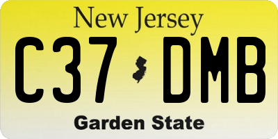 NJ license plate C37DMB