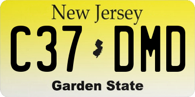 NJ license plate C37DMD