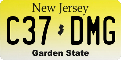 NJ license plate C37DMG