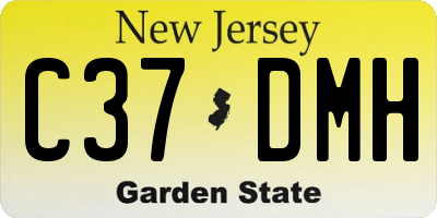 NJ license plate C37DMH