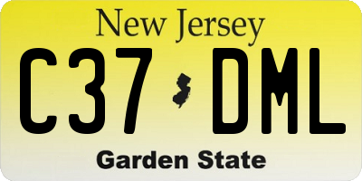 NJ license plate C37DML
