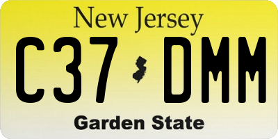 NJ license plate C37DMM