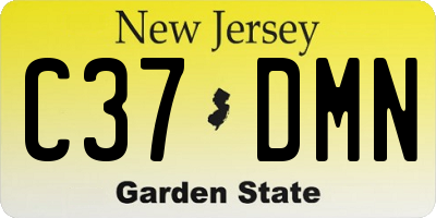 NJ license plate C37DMN