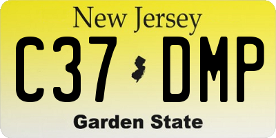 NJ license plate C37DMP