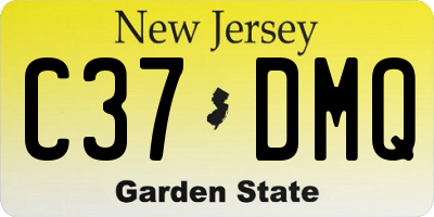 NJ license plate C37DMQ