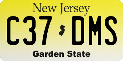 NJ license plate C37DMS