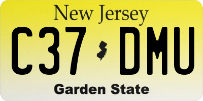 NJ license plate C37DMU