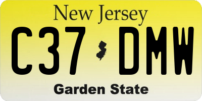 NJ license plate C37DMW