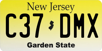 NJ license plate C37DMX