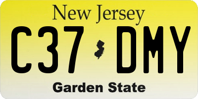 NJ license plate C37DMY