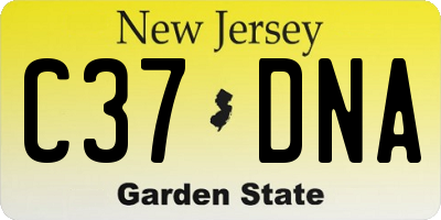 NJ license plate C37DNA