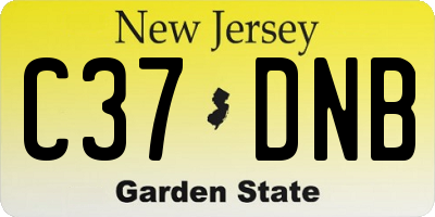 NJ license plate C37DNB