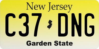 NJ license plate C37DNG