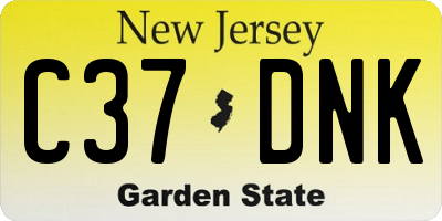NJ license plate C37DNK