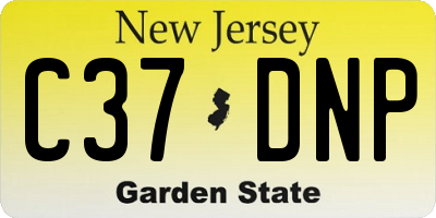 NJ license plate C37DNP