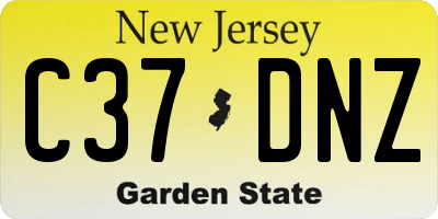 NJ license plate C37DNZ