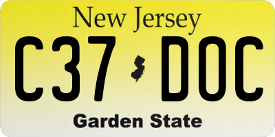 NJ license plate C37DOC
