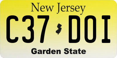 NJ license plate C37DOI