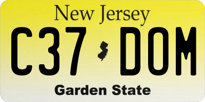 NJ license plate C37DOM