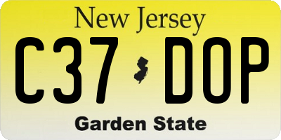 NJ license plate C37DOP