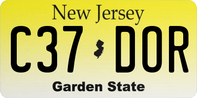 NJ license plate C37DOR