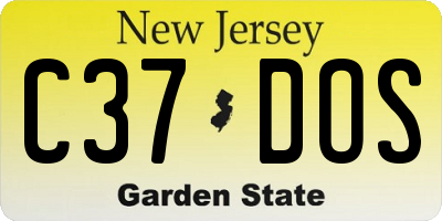 NJ license plate C37DOS