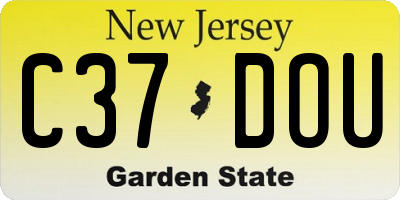 NJ license plate C37DOU