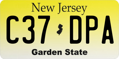 NJ license plate C37DPA