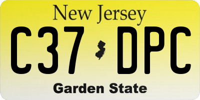 NJ license plate C37DPC