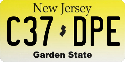 NJ license plate C37DPE