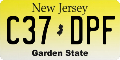 NJ license plate C37DPF