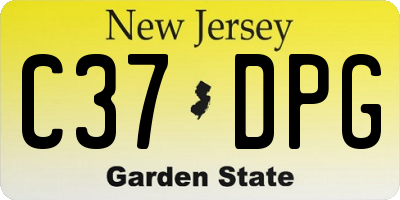 NJ license plate C37DPG