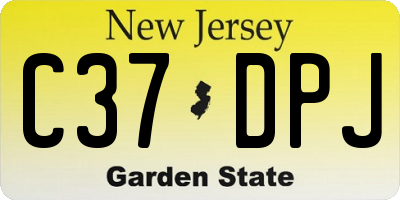 NJ license plate C37DPJ