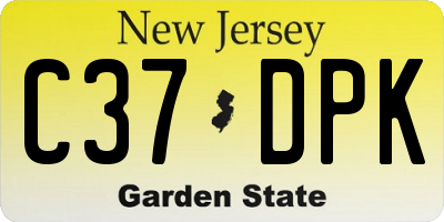 NJ license plate C37DPK