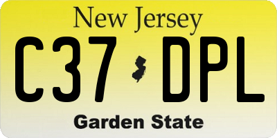 NJ license plate C37DPL