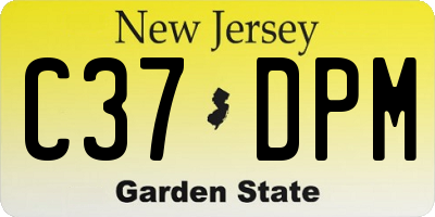 NJ license plate C37DPM