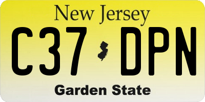 NJ license plate C37DPN