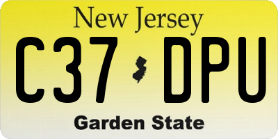 NJ license plate C37DPU