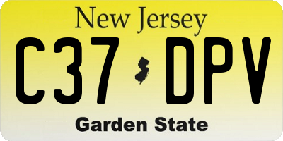 NJ license plate C37DPV