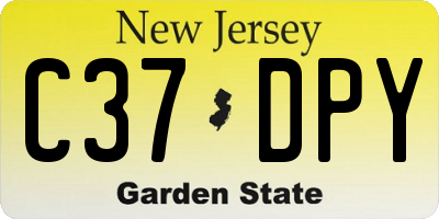 NJ license plate C37DPY