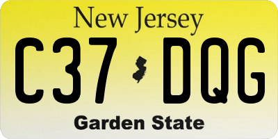 NJ license plate C37DQG