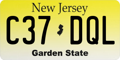 NJ license plate C37DQL