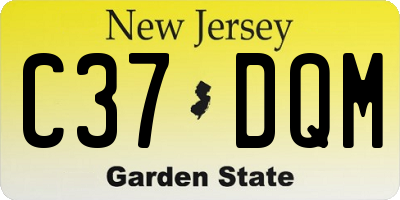 NJ license plate C37DQM