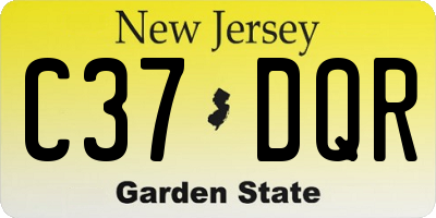 NJ license plate C37DQR