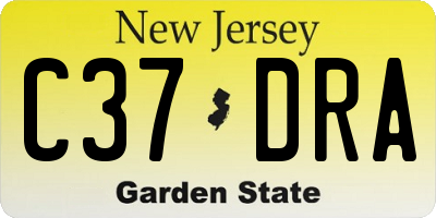 NJ license plate C37DRA