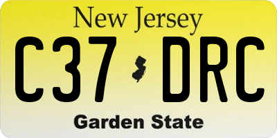 NJ license plate C37DRC