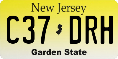 NJ license plate C37DRH
