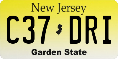 NJ license plate C37DRI