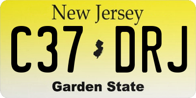NJ license plate C37DRJ