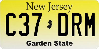 NJ license plate C37DRM